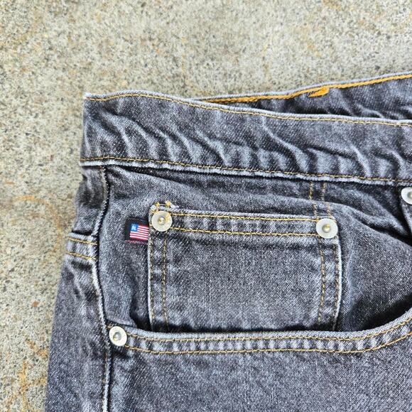 Vtg 90s POLO JEANS COMPANY Plain Earthtone Super Baggy Denim Shorts Jorts 42 - Picture 5 of 8